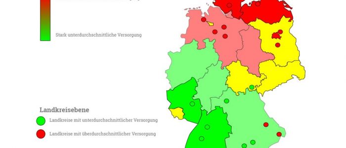Eine Karte, die die Versorgungsstruktur aufzeigt.