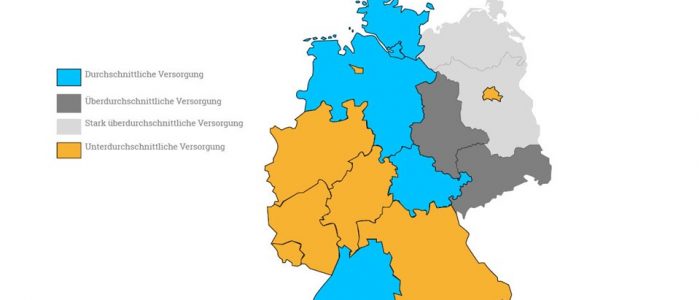 Das Bild zeigt eine Karte, die die Verteilung der Tagespflege in Deutschland darstellt.