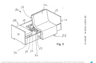 Anmelder des am 05.07.2017 angemeldeten und am 10.01.2019 offengelegten Patents ist Hans-Joachim Kleeberg, vertreten von „Rüger Abel Patent- und Rechtsanwälte“.