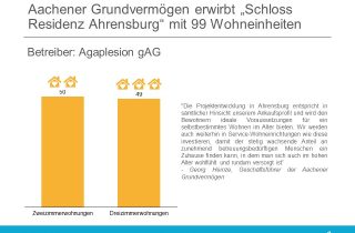 Aachener Grundvermoegen erwirbt „Schloss Residenz Ahrensburg“ mit 99 Wohneinheiten