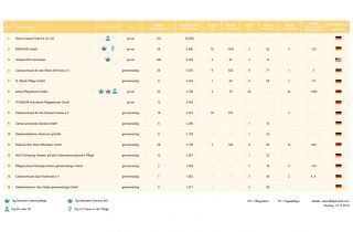 Die Liste der Top 15 Pflegedienste 2020 Stichtag: 15.11.2019