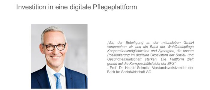 Bank für Sozialwirtschaft beteiligt sich an mitunsleben GmbH