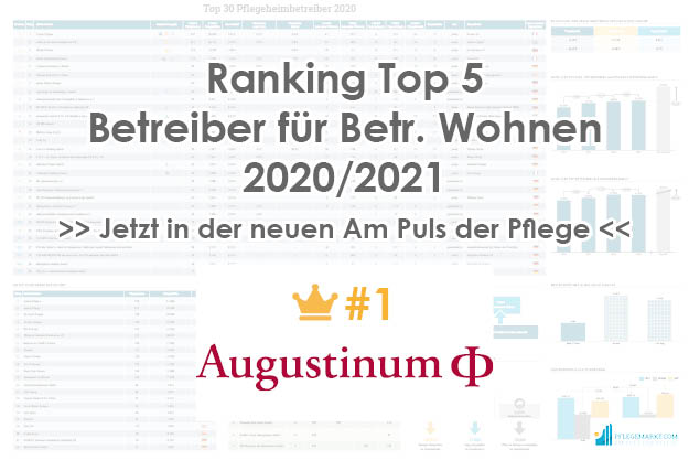 Augustinum Platz 1 der Top 5 Betreiber betreutes Wohnen 2020/2021 Augustinum Platz 1 der Top 5 Betreiber betreutes Wohnen 2020/2021