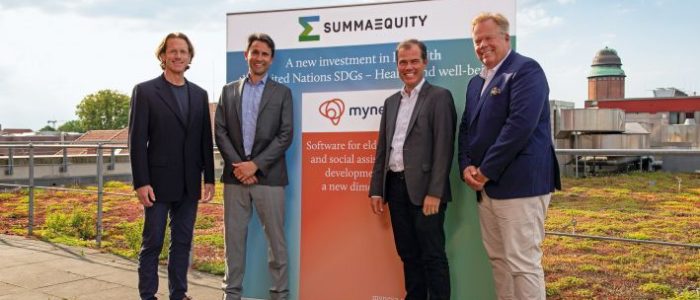 vlnr: Birger Steen, Vorsitzender des myneva Beirates; Henrik Borelius, myneva Beirat; Jan Ivar Borgersen, myneva Beirat; Dr. Hartmut Clausen, CEO myneva (Fotograf: Jan Waßmuth)