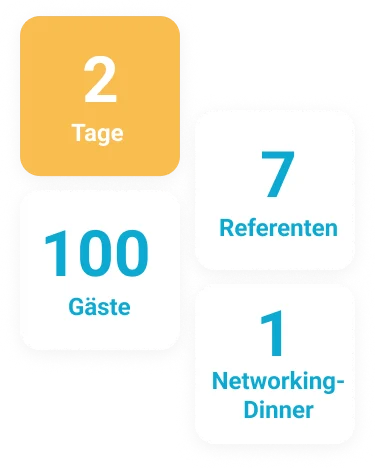 Veranstaltungshighlights: 2 Tage, 7 Referenten, 100 Gäste und 1 Networking-Dinner.